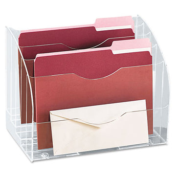 Rubbermaid® Optimizers Multifunctional Two-way Organizer, 5 Sections, Letter Size Files, 8.75" X 10.38" X 13.63", Clear freeshipping - TVN Wholesale